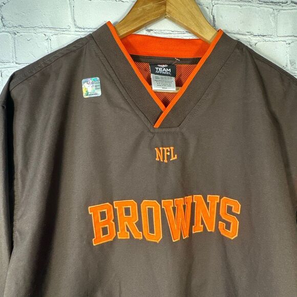 NFL Cleveland Browns Lightweight Windbreaker Pullover Vneck  Jacket Coat Medium - Picture 2 of 9